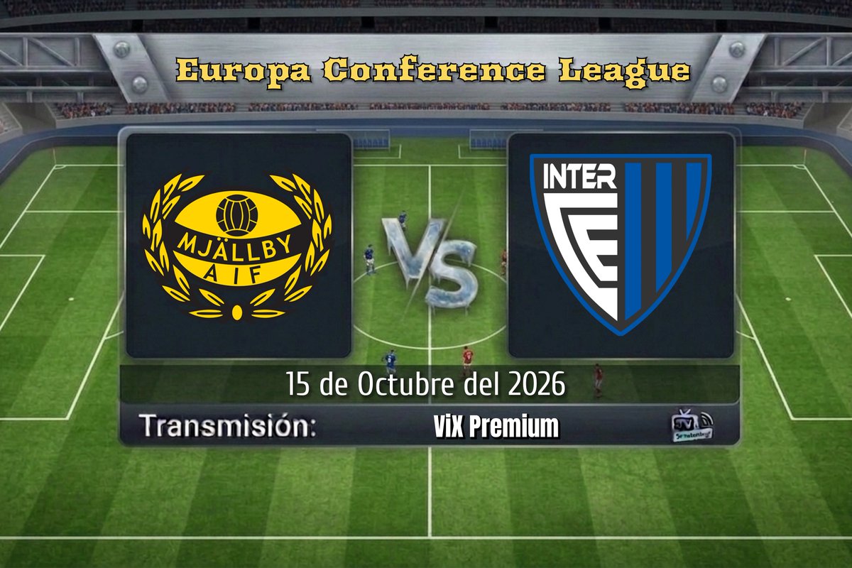 TVDELDEPOR_4's tweet photo. UECL | Jornada 1
Mjallby 🆚 Inter Escaldes 
12:45 HRS ET 
📱💻 @ViXDeportes Premium USA 

#UECLenViX | #MJAIES https://t.co/6lc8wJ5WYh