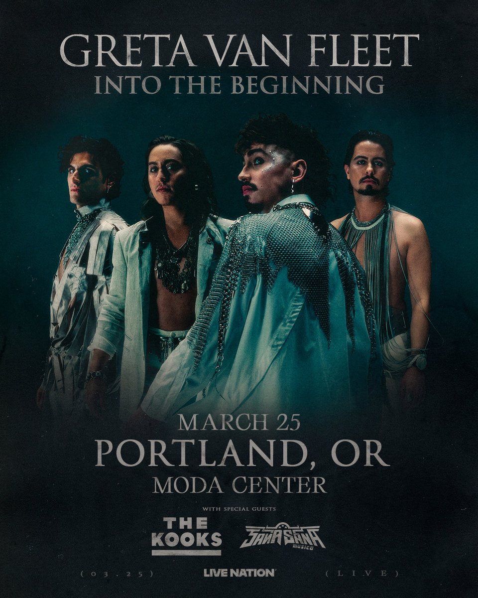 ModaCenter's tweet photo. 🔹 ON SALE 🔹 Greta Van Fleet are back and they’re bringing their Into The Beginning tour to Moda Center! Follow the link below 👇to secure your tickets!

🎟️: https://t.co/bue9NPIQ01… https://t.co/HPnGYDDSRa