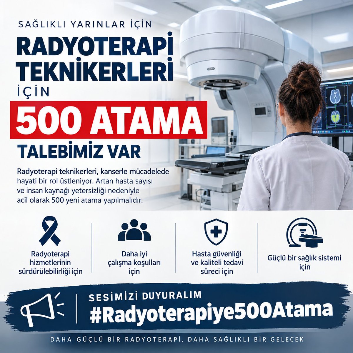 RemziColkusu's tweet photo. Sağlık hizmetinin önemli bir parçası olan radyoterapi teknikerleri unutulmasın! KPSS ile atama bekleyen adaylar için adil kontenjan talep ediyoruz.
#Radyoterapiye500Atama https://t.co/F5IalJW4Eu