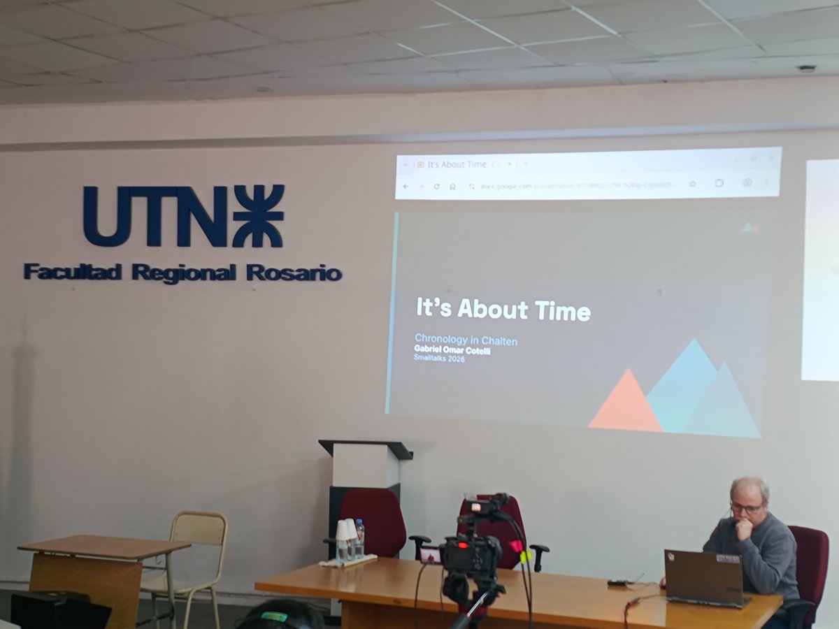 fast_arg's tweet photo. Gabriel Omar Cotelli presents "It’s About Time: Chronology in Chalten" at #Smalltalks2026 https://t.co/PFWdA0fvX2