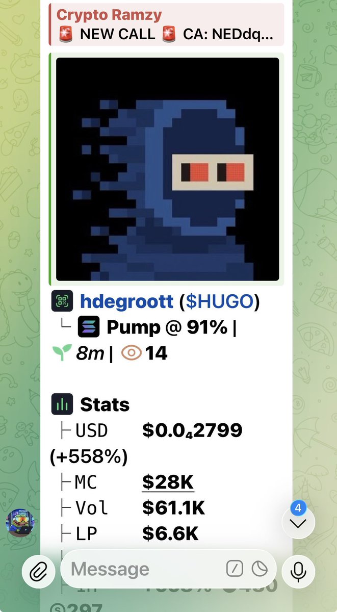 Tradingfloor103's tweet photo. Watch your entry on $HUGO

NEDdqybkv8MKSVLv89ePFUMJXK3iHM6o4YyKMGLpump

#zeudiners #helevier #JAEMIN #Crypto #RIZIN                                              #Trading #USA #solana #SolanaCrypto #Memecion https://t.co/XTCq8jKkU1