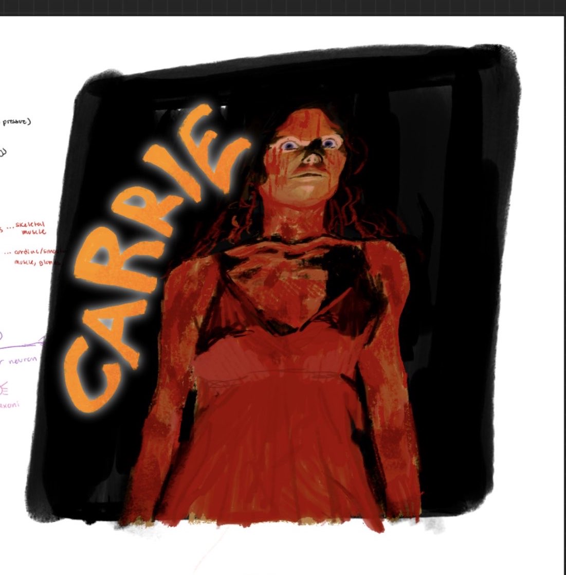 lambdarops's tweet photo. sometimes i forget im allowed to draw things that aren’t my slop and i feel like a captive animal being let out into the wild for the first time. anyways carrie 1976 https://t.co/SsulANg0SW