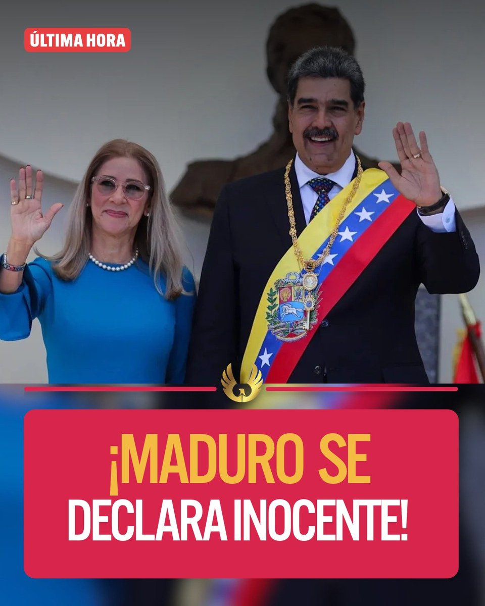 JavierCeriani's tweet photo. Nicolás Maduro y su esposa, Cilia Flores, se declararon no culpables ante un tribunal de Nueva York por nuevos cargos
#NicolasMaduro #CiliaFlores #Venezuela #UltimoMomento #JavierCeriani https://t.co/VQViHFvAHO