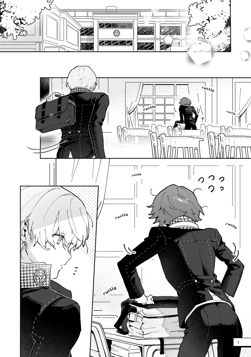fuburger's tweet photo. hi hi...! i'm cooking up a souyo doujin #cf23!! i'm also planning to restock my old books too so dw!

Don't Look Too Much!
24p | R16 | ENG 
🚢Yu Narukami x Hanamura Yosuke
⭐️free a6 print &amp; sticker !

#souyo #主花
(1/3) https://t.co/K7WMlCnpYe