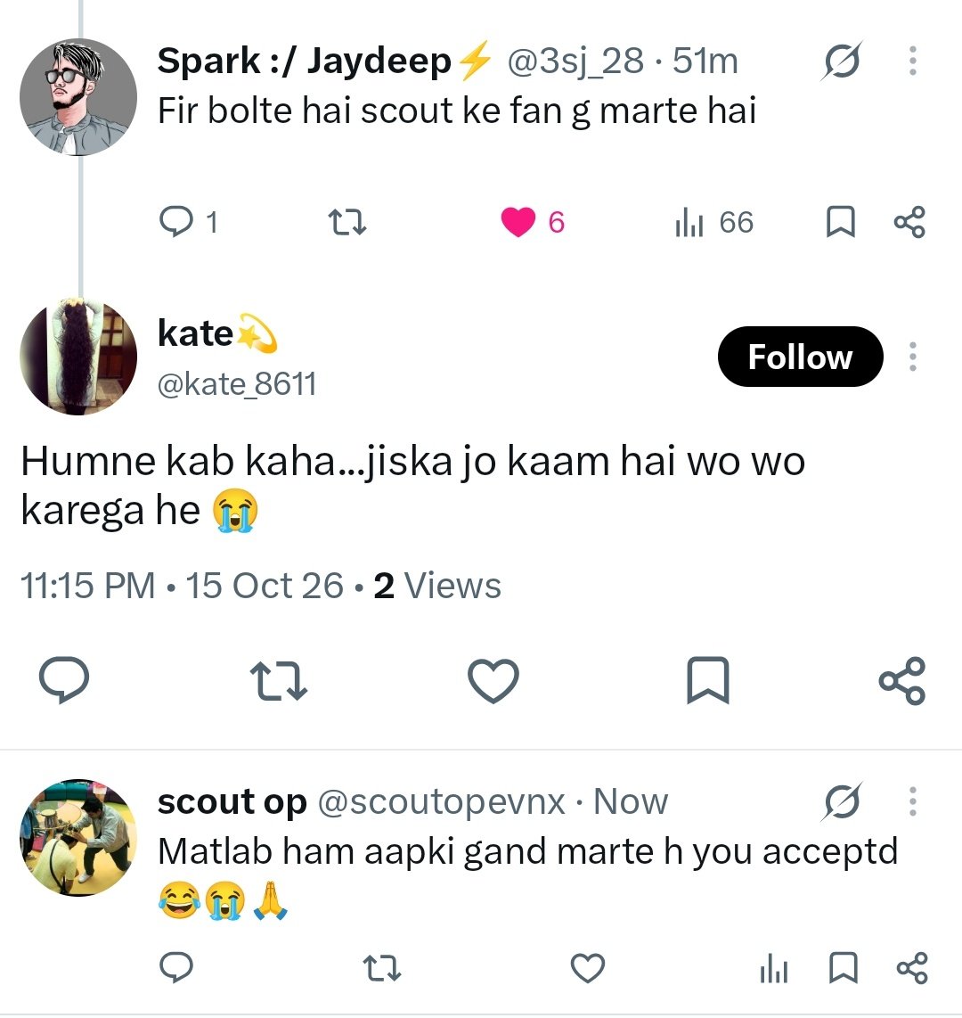 scoutopevnx's tweet photo. Wtf bro😭🙏

Meri hasi nhi ruk rhi joker dogle kaji ke fans accept bhi kr rhe 😂

#ScoutOP #QuziTauqeer #BiggBoss20 https://t.co/ho8d7GTbSD