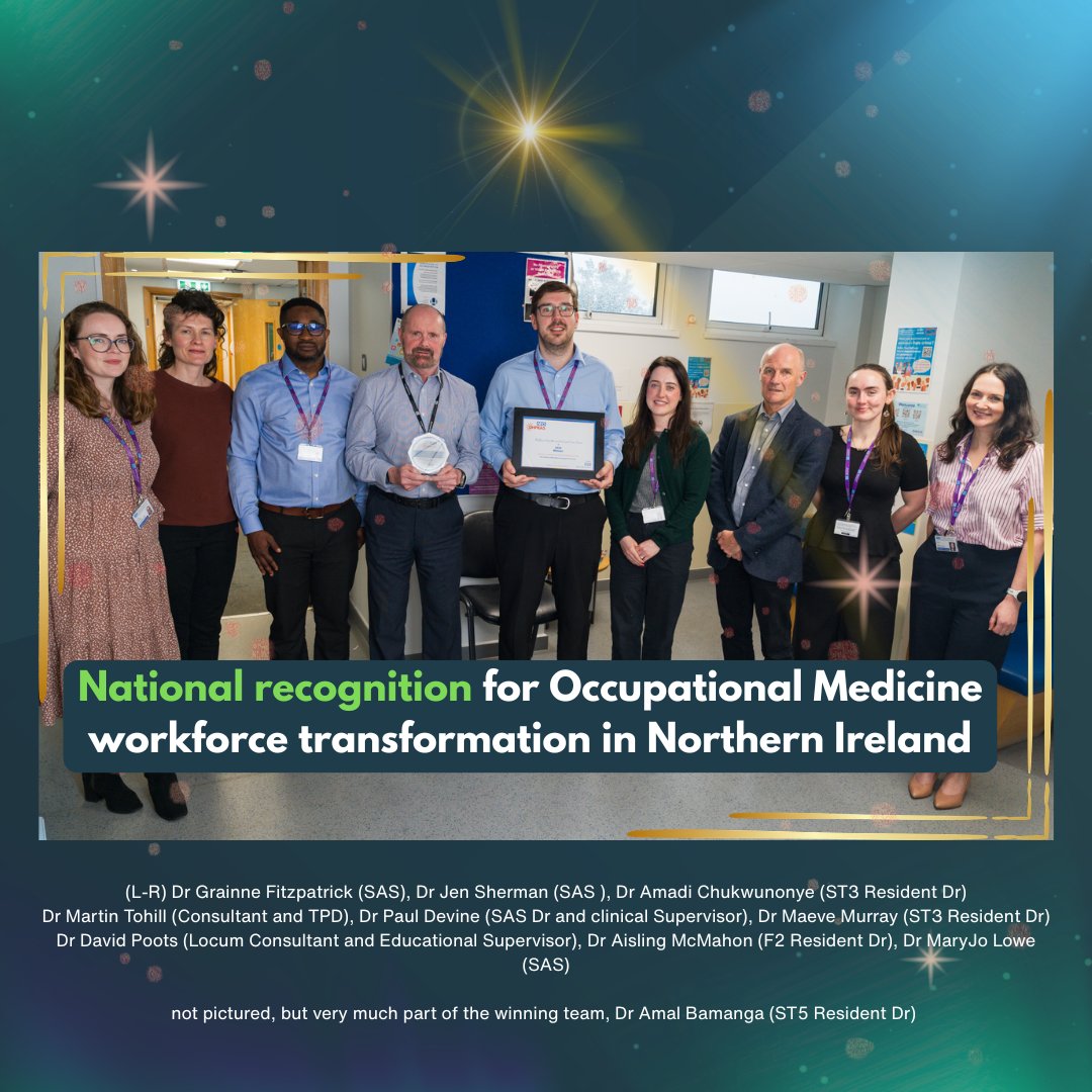 _NIMDTA's tweet photo. 🏆 Congratulations to @BelfastTrust Occupational Health Team on winning a prestigious NHS Health at Work Network OHPRAS Award.

We are delighted for NIMDTA colleagues and everyone involved🙌

For more info:
🌐https://t.co/gFtP8sCpJG

#MedicalEducation #NIMDTA #NationalAwards https://t.co/qOkETPtW2r