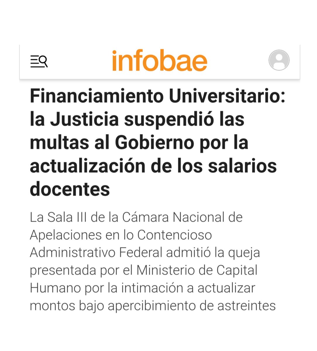 ArrepentidosLLA's tweet photo. 🚨 El Poder Judicial acaba de LEVANTAR LA MULTA de $100.000 contra el gobierno por violar la Ley de Financiamiento Universitario

Ayer pusieron una multa miserable que duró UN DÍA solo para sacarla en medio de la marcha y burlarse de los estudiantes https://t.co/Dscg625Wkc