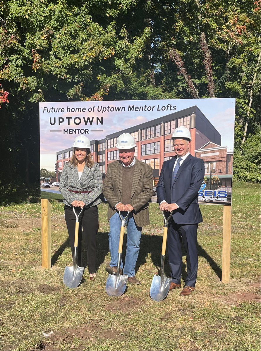 RepDaveJoyce's tweet photo. Northeast Ohio has a lot to offer, and continued investment is key to building on that strength. Last week, I joined the groundbreaking ceremony for Uptown Mentor, a new development that will bring housing, businesses, and economic opportunities along Mentor Avenue. I’m glad to see projects like this moving forward and helping position our region for future growth.