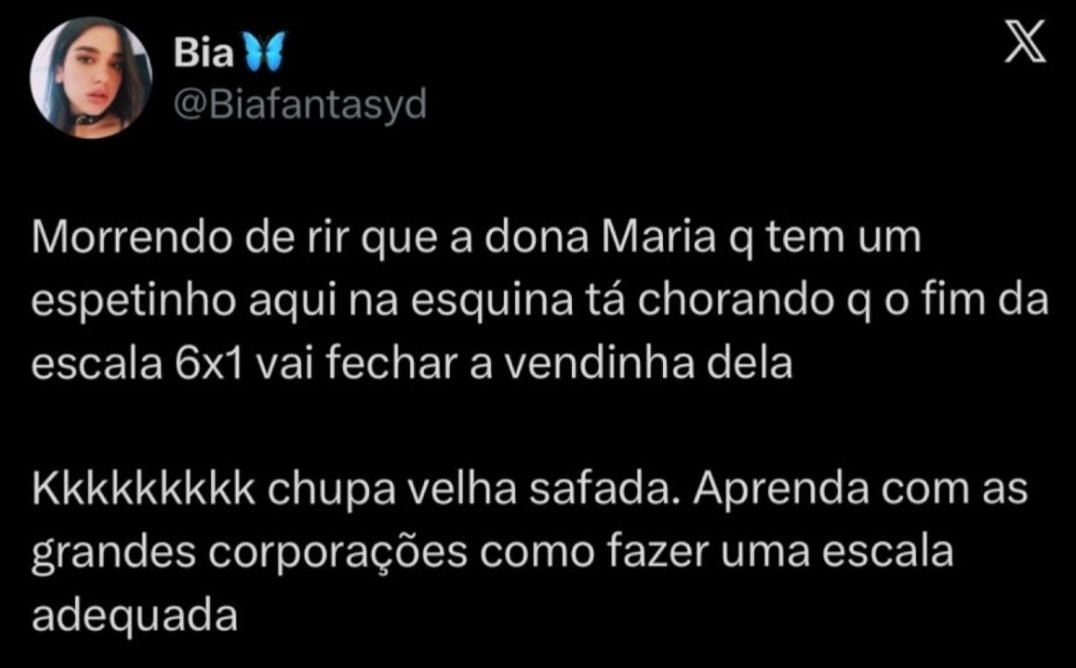 j_lima87858's tweet photo. @gabenaldo Esse povo aqui não está feliz pelo fim 6x1. Está feliz microempreendedor vai falir.

Estou extremamente feliz porque chegou o fim da escala 6x1. Aqui, na minha cidade, a maioria é microempreendedora. https://t.co/FFNTQRL2tE