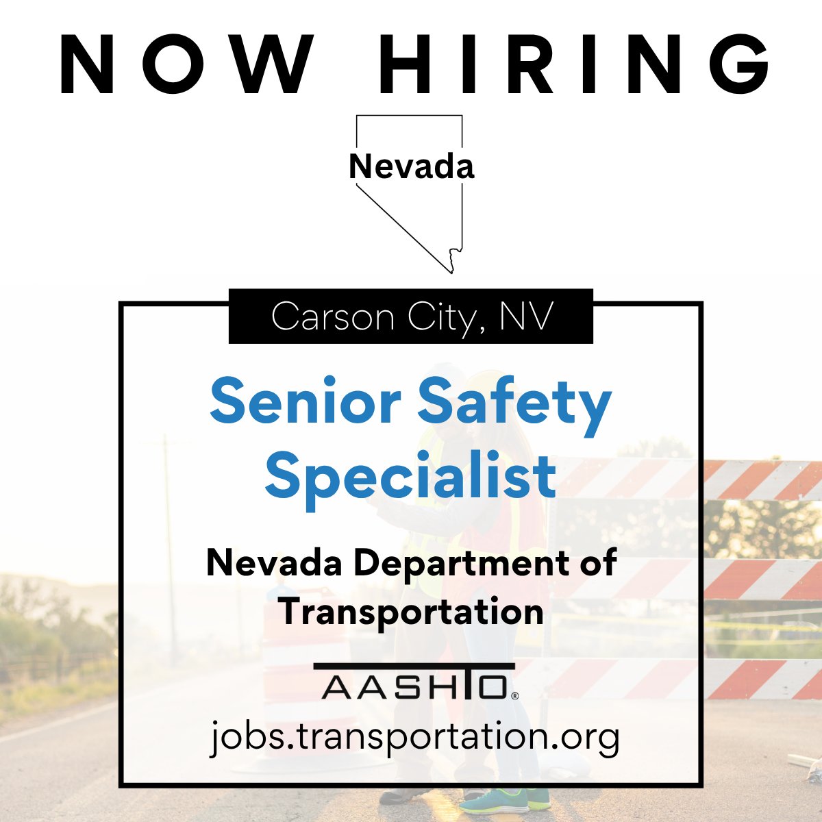 aashtospeaks's tweet photo. The @nevadadot is hiring! Check out this job opportunity and others on the Transportation Jobs Board.

Job opportunities: https://t.co/Vj7Z7xeBSL https://t.co/4E175agaa4