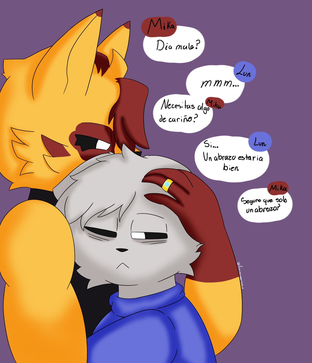 luminemoonspark's tweet photo. Mal día buen final (ship con el oc de @TheMikareth me tarde un chingo xd)

Después de un turno largo en el trabajo quien no quiere algo de cariño de su pareja 😉

#oc #furry #furryart #fanart #SmilingCrittersOC https://t.co/R2Q5GwJVic