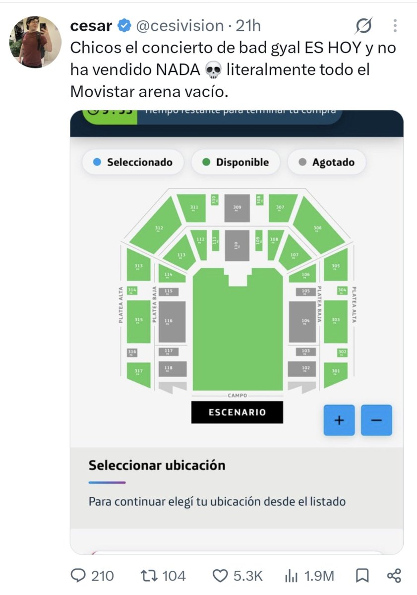 scarlettswift_'s tweet photo. la fracasada de bad gyal que ni siquiera pudo llenar un movistar arena le dice "pollo seco" a taylor swift que hizo la gira mas exitosa de la historia, el chiste se cuenta solo https://t.co/82hXwrlK1i