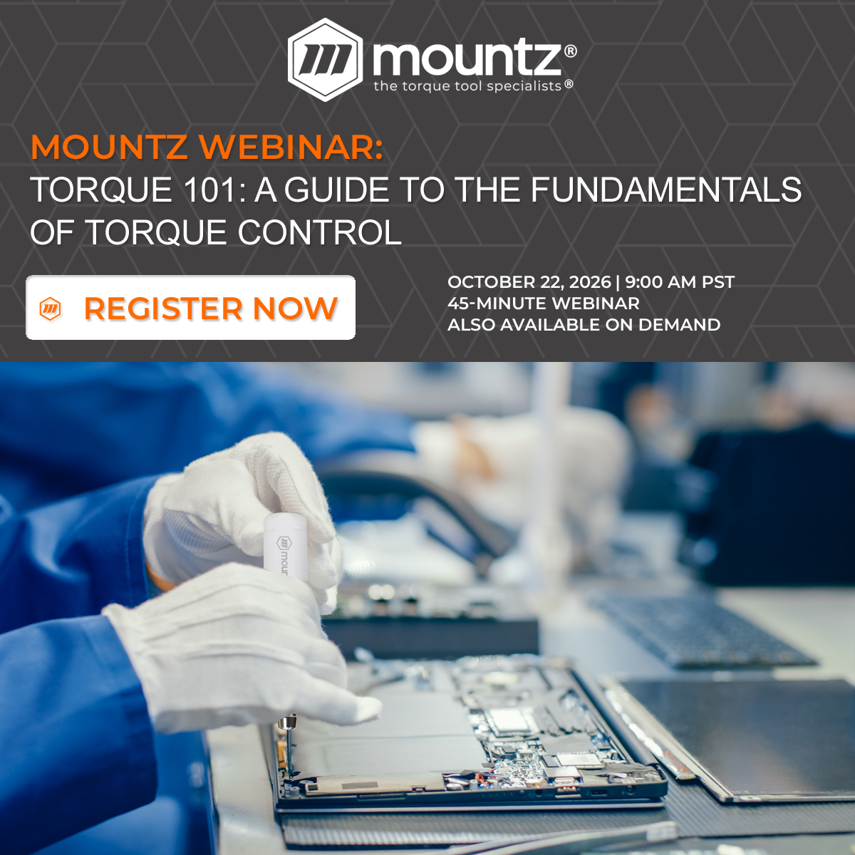 mountztorque's tweet photo. Do you know what factors can impact torque?
Join our upcoming webinar to learn the fundamentals of torque control and how a better understanding of these variables can help improve fastening quality.
https://t.co/aRV1EhlaYW
#TorqueControl #Manufacturing #Engineering #Webinar https://t.co/aoA797wayU