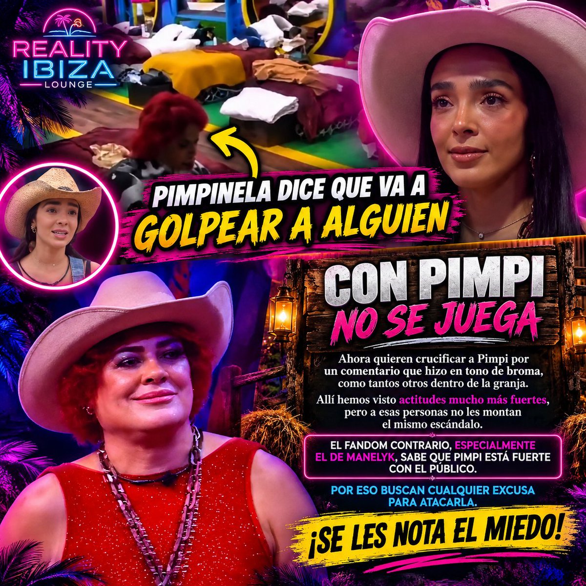 RealityIbiza's tweet photo. 🚨🔥 ¡EN LA GRANJA VIP LA INDIGNACIÓN PARECE TENER FAVORITOS! ¿DOBLE MORAL O JUSTICIA SELECTIVA? 👀💥

🌴🍿 ¡VOSSERS, aquí hay una polémica que está encendiendo las redes!

En las últimas horas, Pimpinela Escarlata ha sido duramente criticada por un desafortunado comentario en el que hizo referencia a utilizar un objeto punzante para marcar el rostro de alguien, sin señalar directamente a una persona.

⚠️ ¿EL COMENTARIO ESTUVO MAL? ¡POR SUPUESTO! No hay necesidad de defender expresiones de ese tipo.

🔥 PERO AQUÍ VIENE LO INTERESANTE…

¿Por qué algunos seguidores exigen consecuencias inmediatas cuando se trata de ciertos participantes, pero guardan silencio cuando sus favoritos protagonizan situaciones similares? 🤔

Porque, si vamos a hablar de respeto, hay varios episodios que también merecen recordarse:

🔹 PASCAL: Sus expresiones hacia Kevyn Bicolor fueron interpretadas por muchos espectadores como amenazas de confrontación física.

🔹 MANELYK: También protagonizó una polémica por un fuerte comentario dirigido a Pimpinela.

🔹 TLACOYO: Tampoco se olvida el episodio en el que se escuchó quejarse al perrito, generando preocupación entre los televidentes, aunque las imágenes no permitieron establecer exactamente qué sucedió.

🚨 ¡ENTONCES, VAMOS A PONER LAS CARTAS SOBRE LA MESA!

Si una expresión violenta es inaceptable, ¡DEBE SERLO SIN IMPORTAR QUIÉN LA DIGA!

💥 No podemos exigir castigos para los rivales mientras buscamos excusas para justificar a nuestros favoritos.

Esto no se trata de defender a Pimpinela ni de atacar a otro participante. ¡SE TRATA DE EXIGIR LA MISMA VARA PARA TODOS! ⚖️

👀 Porque cuando el fanatismo pesa más que la coherencia, la indignación deja de parecer una cuestión de principios y comienza a parecer una estrategia de fandoms.

🍸🌴 Y AHORA DÍGANME, VOSSERS…

🔥 ¿Realmente queremos reglas iguales para todos o solamente consecuencias para los que no nos caen bien?

👇 ¡LOS LEO! QUE COMIENCE EL DEBATE. 🍿

💜💙 REALITY IBIZA LOUNGE 🌴
Donde el reality vibra en neón.
#RealityIbizaLounge #LaGranjaVIP #PimpinelaEscarlata #KevynBicolor #Pascal #Manelyk #JulioCamejo #LaGranjaVIPMX