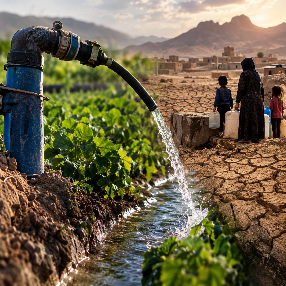 alirbig's tweet photo. تعدی به حق‌الناس در سایه بحران کم‌آبی بزینه‌رود،

درحالی که مردم برخی روستاهای بزینه‌رود با کم‌آبی دست‌وپنجه نرم می‌کنند استفاده از  آب شرب شهری برای کشاورزی، تعدی به حقوق  و استیطال در حق مردم است. هیچ زمینی نباید به بهای تشنگی مردم سیراب شود؛ تضییع حق‌الناس، چیزی جز ویرانی نیست https://t.co/wMHdc0lpgC
