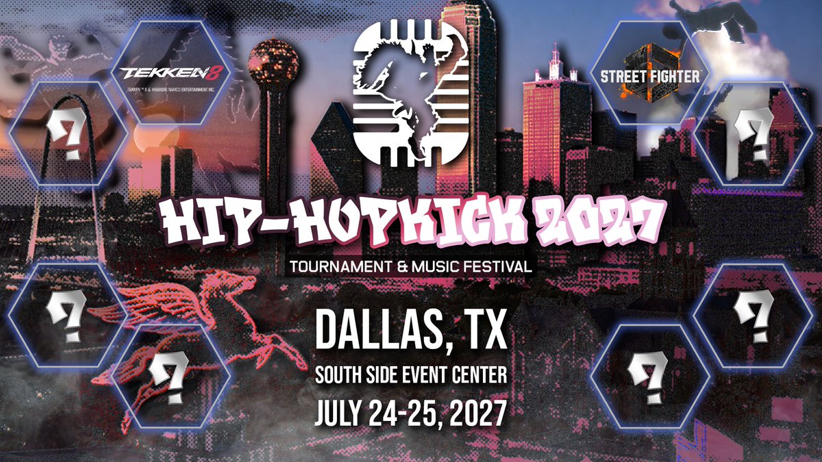 HipHopKick's tweet photo. 🚨 GAME ANNOUNCEMENT #1 🚨

And who can say they're surprised?

TEKKEN 8 and Street Fighter 6 return for Hip-HopKick 2027! https://t.co/f9RxhjMTwM