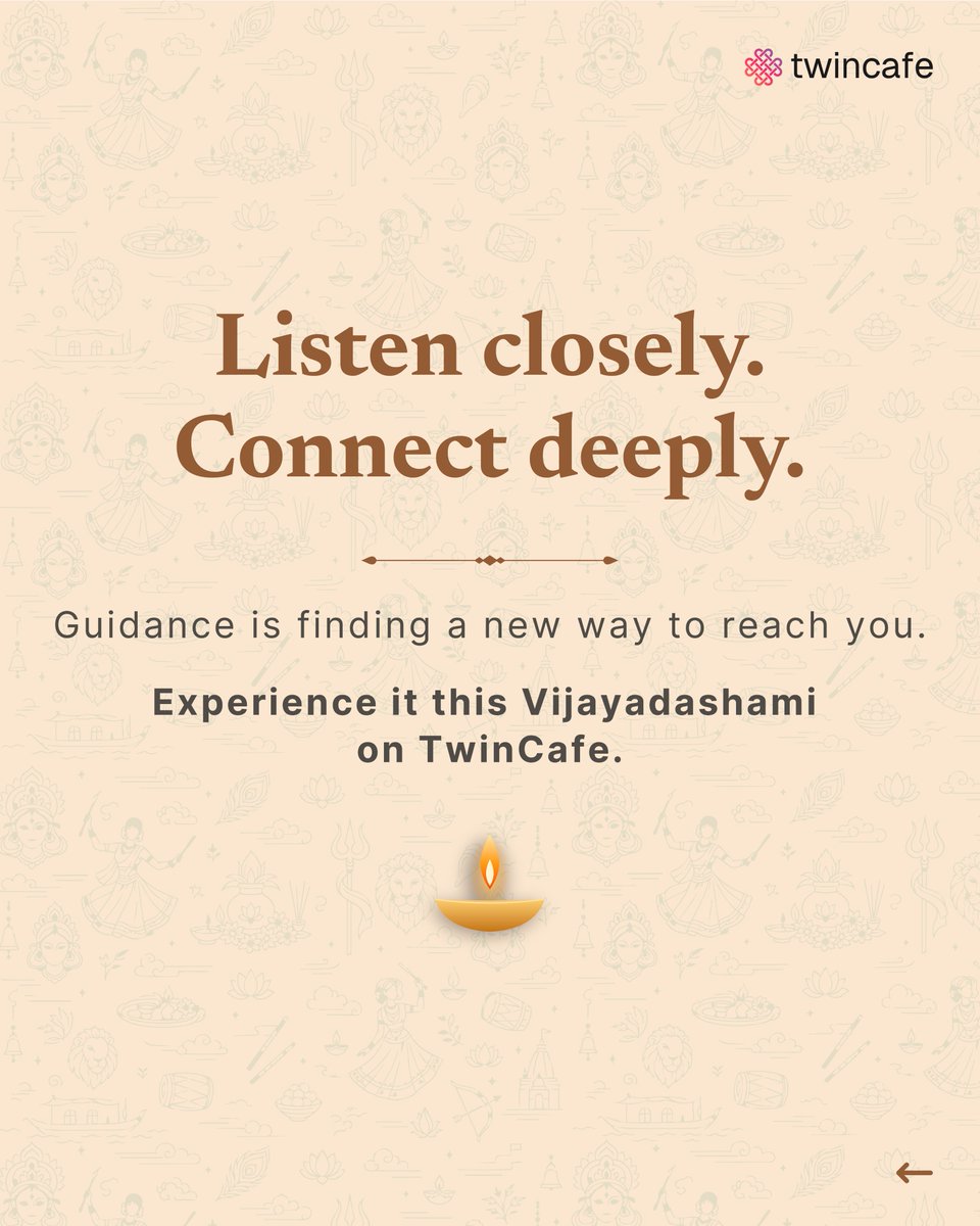 twincafe_com's tweet photo. Navratri · Day 6 · Compassion 🪔

As we honour Maa Katyayani today, the fierce protector whose strength comes from deep care, we celebrate compassion: the quiet power of truly understanding another person.

Compassion shows up in small, everyday ways. In the leader who listens before she decides. In the host who makes every guest feel at home. In the mentor who sees potential before anyone else does. In the voice that makes someone feel less alone online.

Today, we celebrate women on TwinCafe who lead with heart.

Swipe to meet them, and scan or click the link below to start a conversation. 

Every act of kindness brings us a little closer. Four nights to Vijayadashami. 🪔
https://t.co/WkQAnj9N4c

#NavGuna #Navratri #MaaKatyayani #Compassion #NineVirtues #TwinCafe #MeaningfulConversations