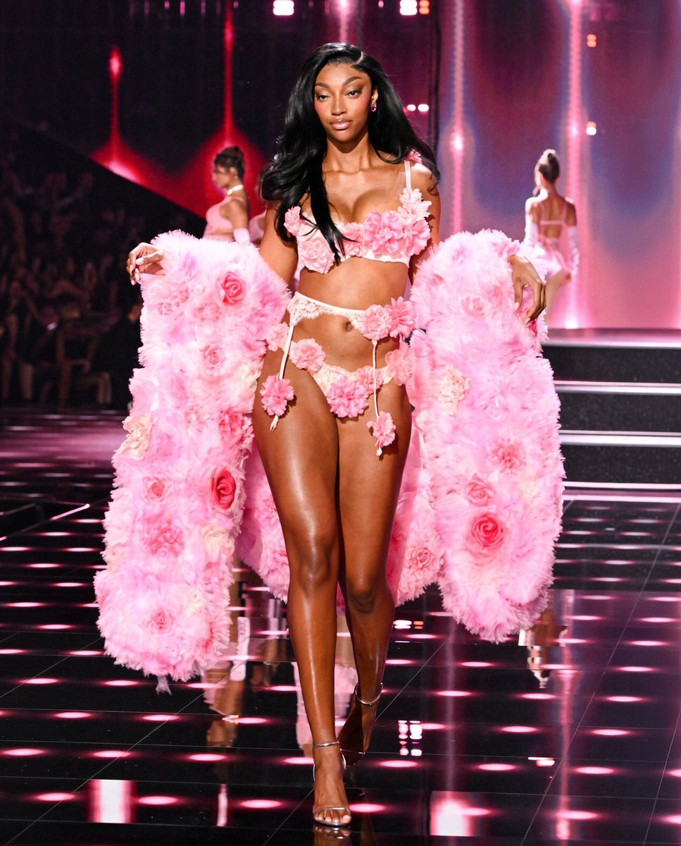 AthleteVanity's tweet photo. It’s the one year anniversary of Angel Reese becoming the first professional athlete to walk the runway for Victoria’s Secret. https://t.co/4sA54f0SuX