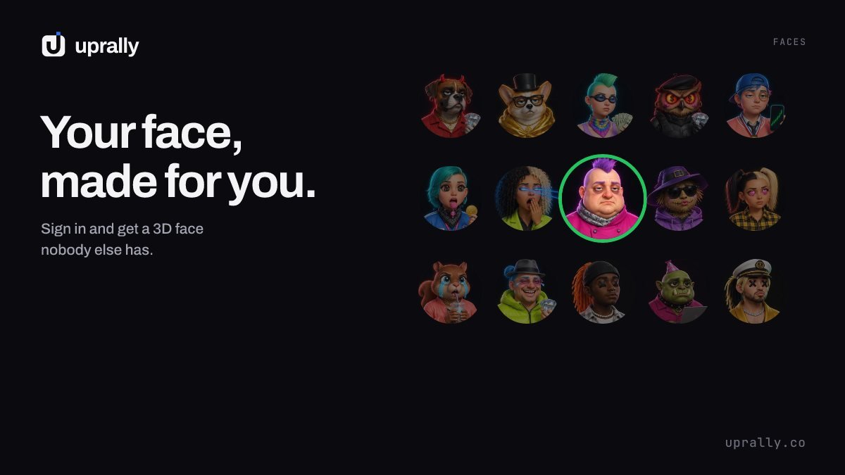 Uprallyhq's tweet photo. Sign in and get your own 3D face. Nobody else has it. Only for the first 1,000 users. Only on Robinhood Chain. https://t.co/owWWpm5Bpp