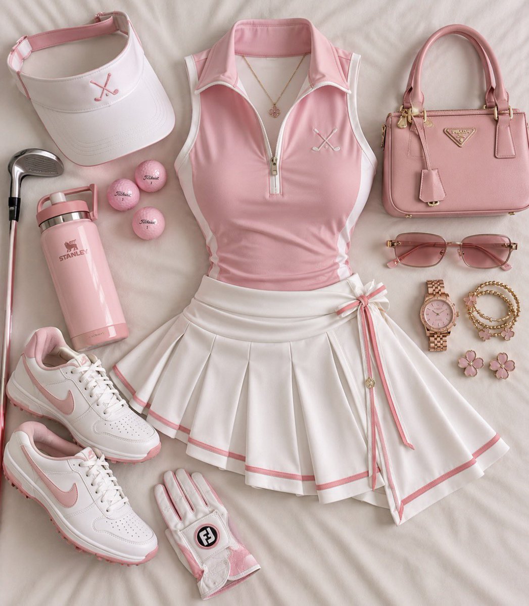 PinkPrivilege5's tweet photo. Pretty in pink, swinging in style, and serving country-club princess energy. 🎀⛳💗 Would you rock this golf fit for a day on the green? ✨ https://t.co/UpznSbamfr