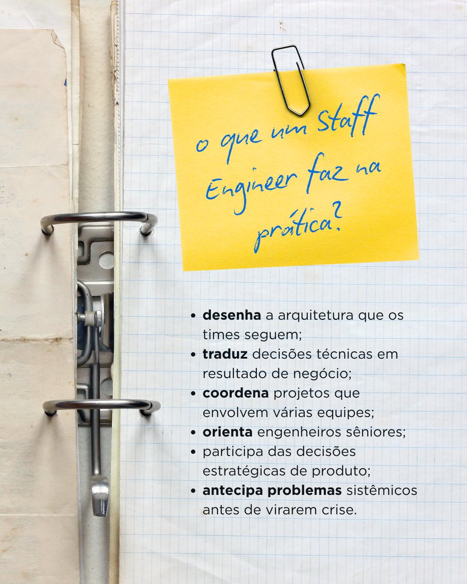 LINUXtipsBR's tweet photo. existe uma carreira técnica para quem quer dar o próximo passo na carreira de sênior sem abandonar a parte técnica, o Staff Engineer! nesse cargo o profissional é responsável por ir além do código.

quer dar esse próximo passo na sua carreira? acesse https://t.co/MeeLVWATEt https://t.co/qIfX89JYv4