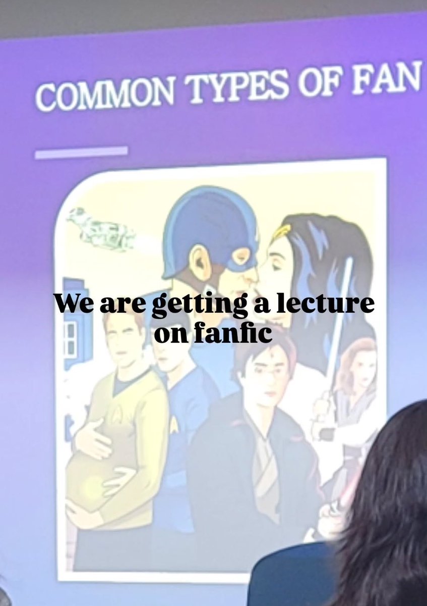 kiecumber's tweet photo. irl is learning about fanfics in their college course https://t.co/RXcZQ3u8R5