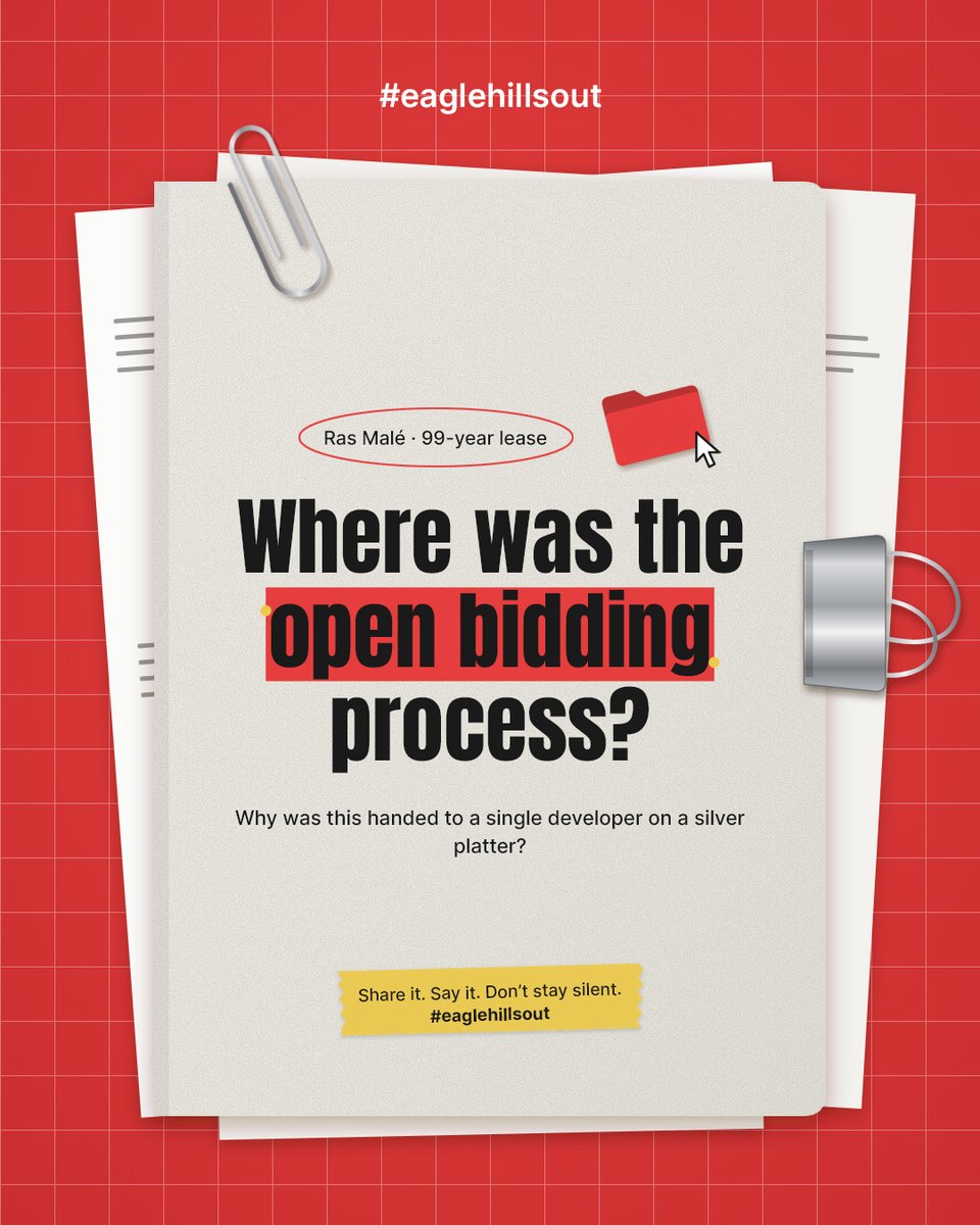 Consiglieremv's tweet photo. #EagleHillsOut #MvAgainstZionists #AlabbarOut #MuthoOut

Where was the open bidding process? Why was this handed to a single developer on a silver platter? https://t.co/OjFllYeEij