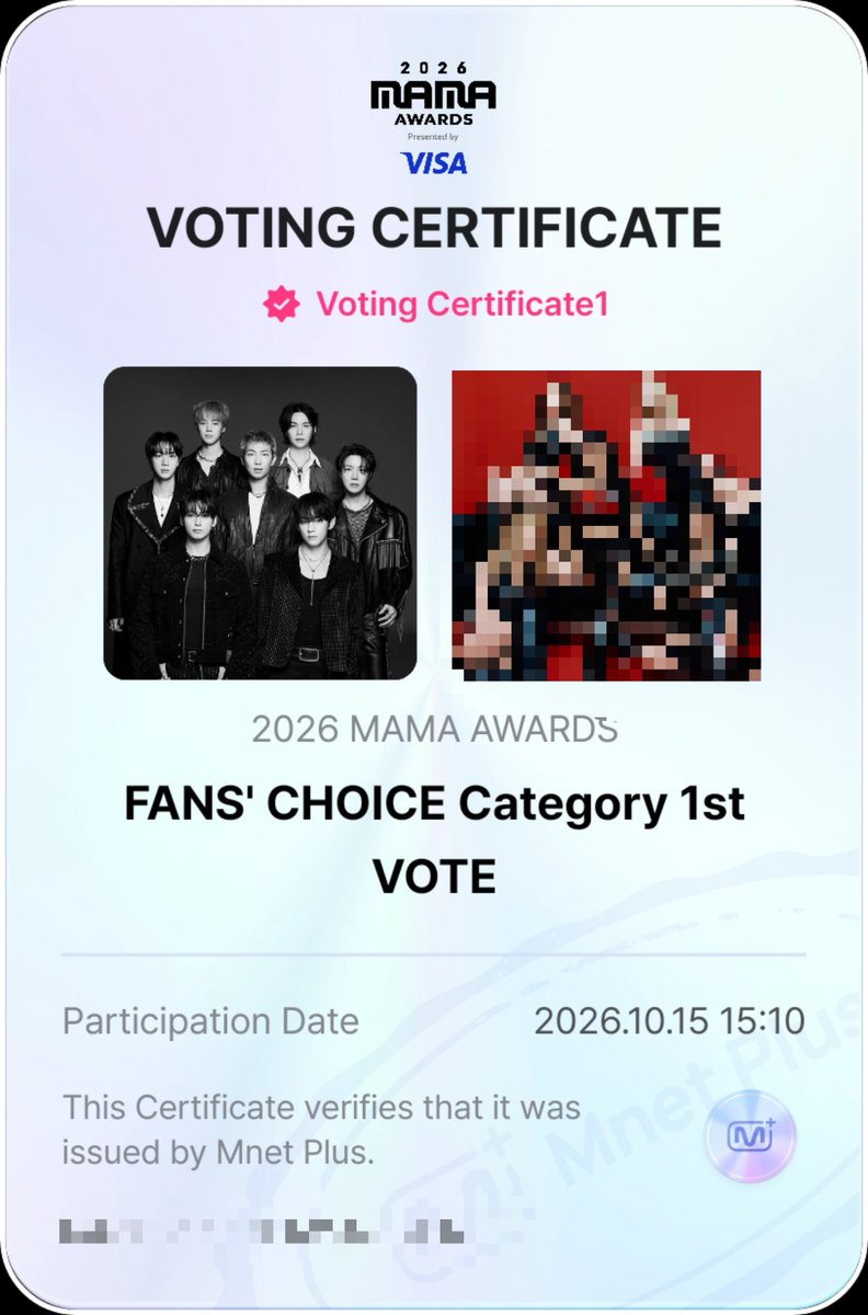 karend7_'s tweet photo. — Recuerden pasar a votar por #BTS en la categoría "FAN'S CHOICE MALE" de la votación "MAMA 2026" en la aplicación Mnet Plus.

🔗: https://t.co/ZmX0Q4hJXd

Puesto actual: 
#1 - BTS 

Es un voto por cuenta/día/dispositivo.

La ronda 1 finaliza el 22/10 a las 23:59 KST. https://t.co/wC4ea2su5t