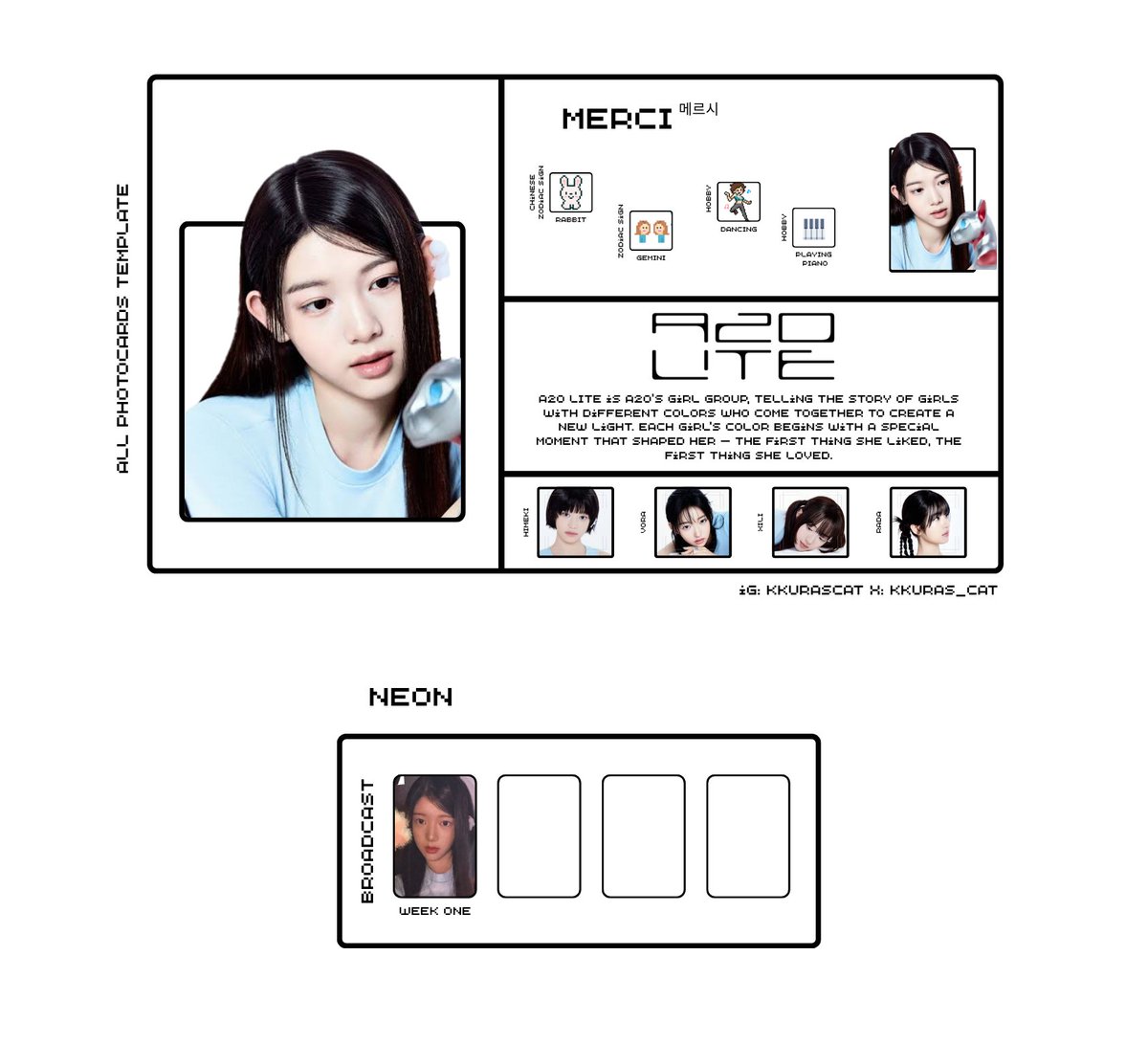 kkuras_cat's tweet photo. A2O Lite Template NEON - all photocard
Update 15/10/2026
RADA | MERCI
AYUNE | OA
+ AIJING
#a2olite #neon neon photocard poca 포카 https://t.co/38iOynNhai