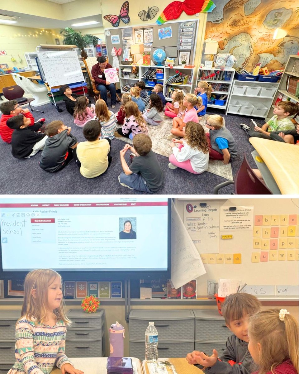 RrCitySchools's tweet photo. Mrs. Good’s class welcomed Rocky River Board of Education President Kelly Rucker Frindt for their monthly community connection! Thank you, Mrs. Frindt, for taking the time to connect with our students and share a little about your role in our school community! https://t.co/zjaD1Jt4S4