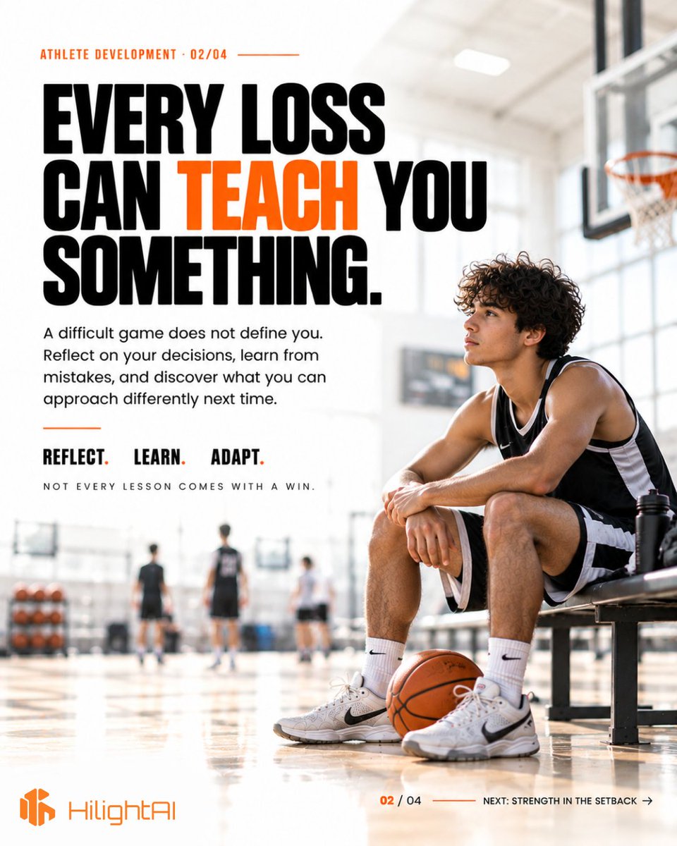 HiLight_AI's tweet photo. π You are more than the result. Your journey is bigger than one game.
Keep growing with HiLightAI. Discover a more thoughtful way to understand your sporting journey!
#HiLightAI #AthleteDevelopment #Basketball #AthleteMindset #SportsPerformance #PlayerDevelopment #Sports https://t.co/RdRmDS3ZkK