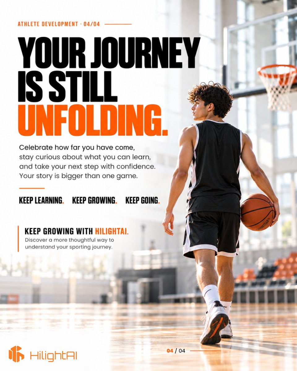 HiLight_AI's tweet photo. π You are more than the result. Your journey is bigger than one game.
Keep growing with HiLightAI. Discover a more thoughtful way to understand your sporting journey!
#HiLightAI #AthleteDevelopment #Basketball #AthleteMindset #SportsPerformance #PlayerDevelopment #Sports https://t.co/RdRmDS3ZkK