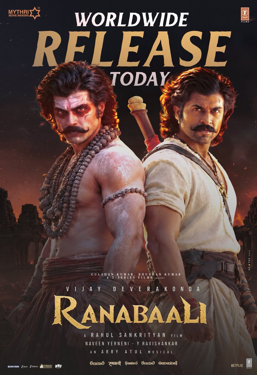 PostermanOffl's tweet photo. A Warrior Forged In Fire. 🔥

Legends Don’t Kneel... The RANABAALI Story Begins Now 💥

#Ranabaali WORLDWIDE RELEASE TODAY 

#VijayDeverakonda #NeverForget https://t.co/5luP02T8ly