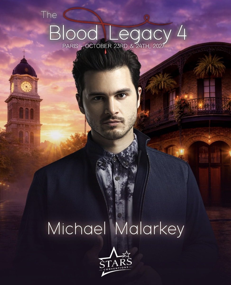 FansConvention's tweet photo. Michael Malarkey est le quatrième guest de la The Blood Legacy 4 avec @StarsConvs prévue le 23 et 24 Octobre 2027 à Paris
Michael Malarkey is the fourth guest of The Blood Legacy 4 with @StarsConvs scheduled for October 23 and 24, 2027 in Paris #thevampirediaries https://t.co/whdnsfXOKt