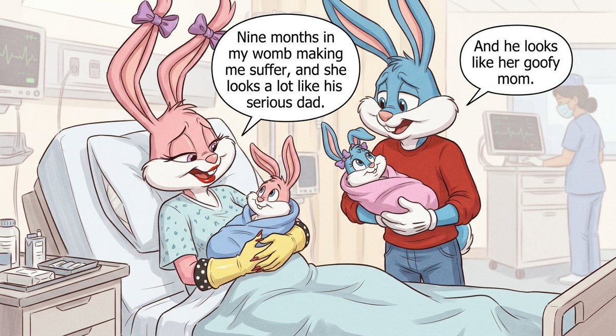TommyHo46439136's tweet photo. Nine months in my womb making me suffer (Buster and Babs Bunny)
#CartoonNetwork #TinyToonsAdventure #BusterBunny #BabsBunny #BobberyBunny #BobBunny #BrendaBunny https://t.co/NsArykFyQZ