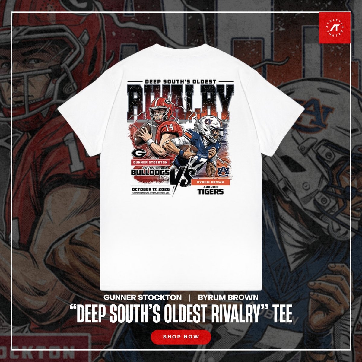 AthletesThread's tweet photo. The Deep South's Oldest Rivalry hits Athens this Saturday 🔥

Pick up your rivalry tee and support your favorite players directly ➡️ https://t.co/xusjRAjX4v https://t.co/rwB0mfmxDf