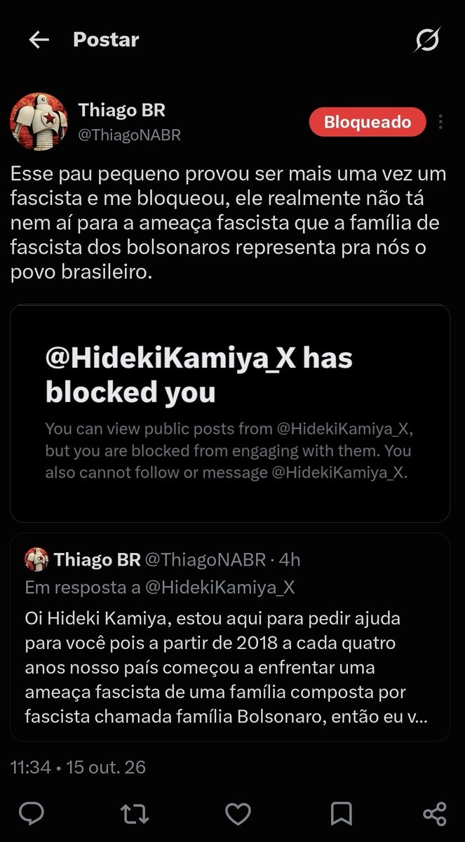 S2_Zero_52's tweet photo. @leolinshumor @BRKsEDU E o cara que foi pedir posicionamento político pro Hideki, só pode ser doença. https://t.co/jktPWGkPVf