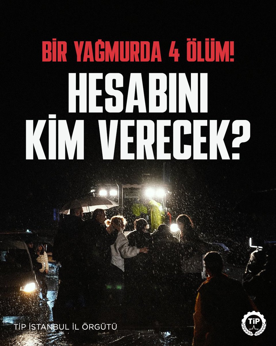 TipIstanbull's tweet photo. Dere yataklarına yapılan yapılar, denetlenmeyen elektrik tesisatları, su basan bodrum katları, yapılmayan altyapı yatırımları! 

Halkın can güvenliğini sağlamayanlar şimdi çıkıp hesap versin!

Bu ölümler kader değil. Her birinin hesabını soracağız. https://t.co/Y5VARrpOCm