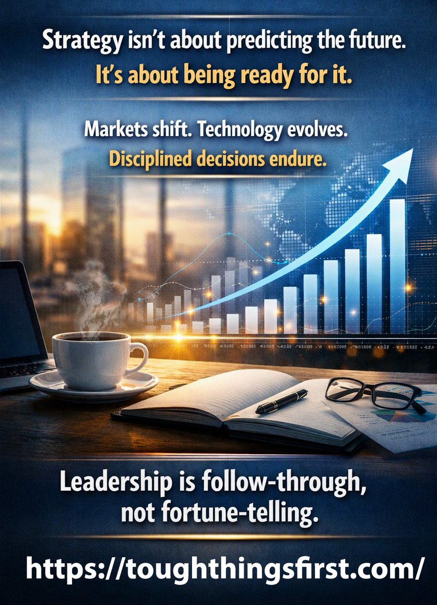 Ray_Zinn_'s tweet photo. Strategy isn’t about predicting the future — it’s about being ready for it. Markets shift. Tech evolves. But disciplined decision making keeps you steady when others panic. Leadership is less about foresight and more about follow through. #BusinessStrategy #Leadership #Resilience https://t.co/ICcYGAgqNg