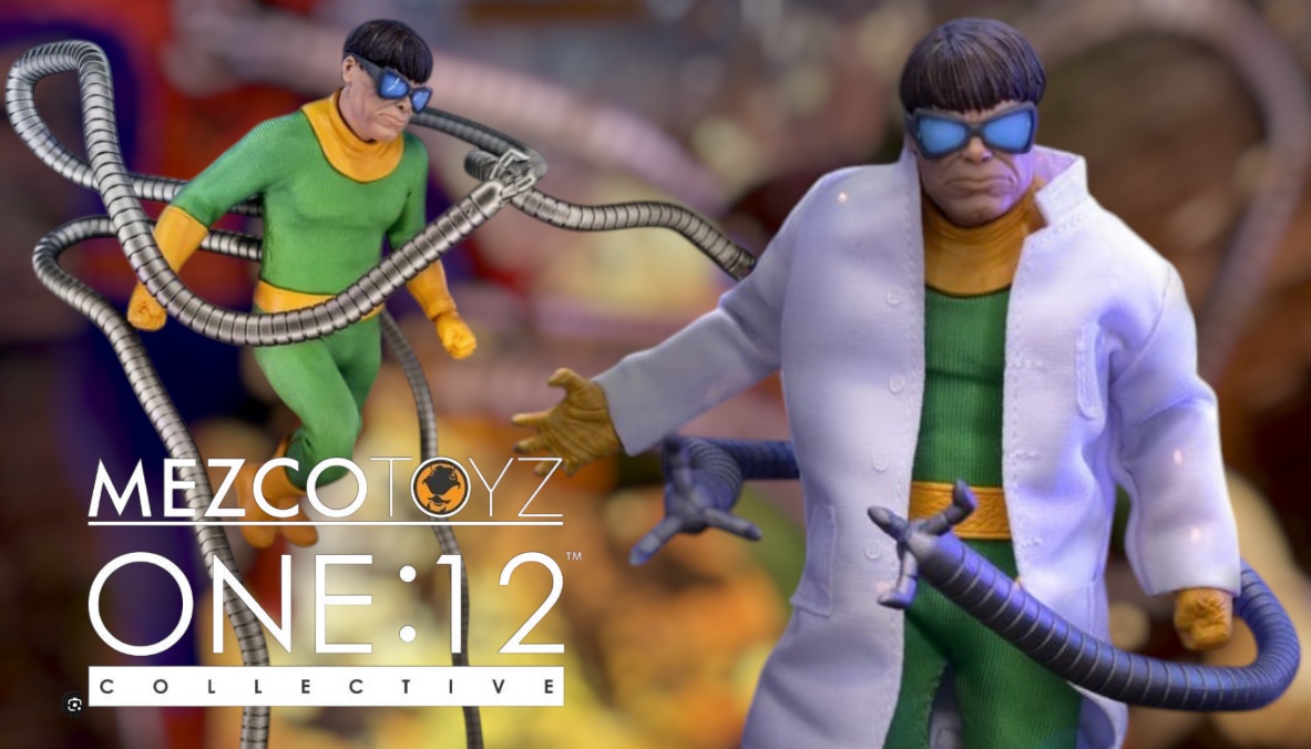 Mephitsu's tweet photo. From Marvel Comics comes this re-release of Mezco's One:12 Collective Doctor Octopus figure, with extra heads and hands, a lab coat, and a selection of robotic tentacle pieces. Arrives Summer 2027

https://t.co/tsphUn6ffv

#Mezco #One12Collective #MarvelComics #DoctorOctopus https://t.co/DlHxRNEnZP