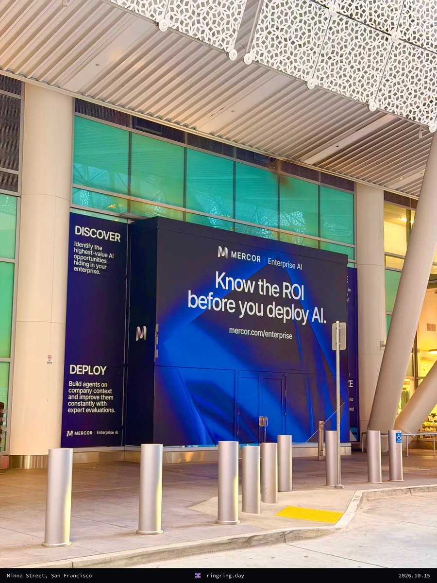 Ringring440hz's tweet photo. Hello 👋 Spotted @Mercor @BrendanFoody @adarsh_exe on Minna Street, San Francisco. A moment in the city. A letter to the future. Leave your mark: https://t.co/Gxq9hZqzj2

#EnterpriseAI #AIAgents #HumanInTheLoop https://t.co/YNngUWGTyg