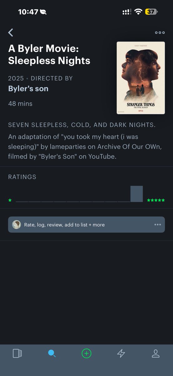Layla8thefridge's tweet photo. THERES A BYLER MOVIE THAT U CAN LOG ON LETTERBOXD 😭😭 https://t.co/BQbIbm1iwT