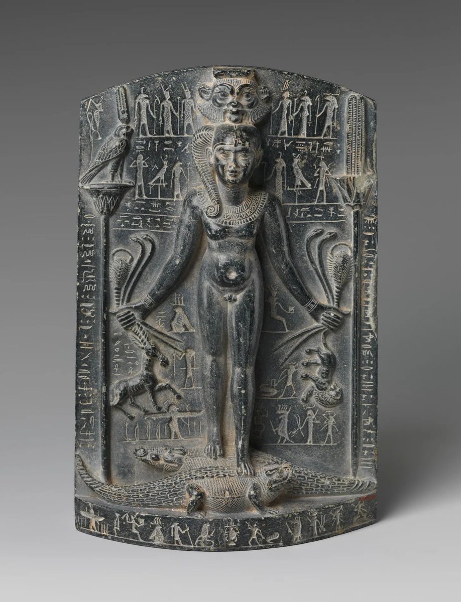 ASOResearch's tweet photo. Our #ObjectoftheWeek is the magical stele of Horus. Dating to the Ptolemaic Period, it offered protection from desert animals. On the back is a healing spell, while the front features young Horus.

📸 The Metropolitan Museum of Art, Rogers Fund, 1920, 20.2.23
#Egypt #Horus #Magic https://t.co/WeYIaUYQOL