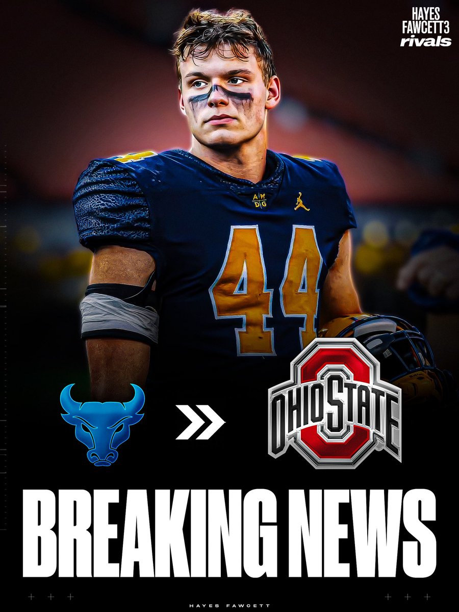 Hayesfawcett3's tweet photo. BREAKING: Class of 2027 LB James Conrad has Flipped his Commitment from Buffalo to Ohio State, he tells me for @Rivals

The 6’3 225 LB from Cleveland, OH had been Committed to the Bulls since June

“Best in Ohio, stay in Ohio 🌰”

https://t.co/szgOIQKr7y https://t.co/4Lh2l76I13