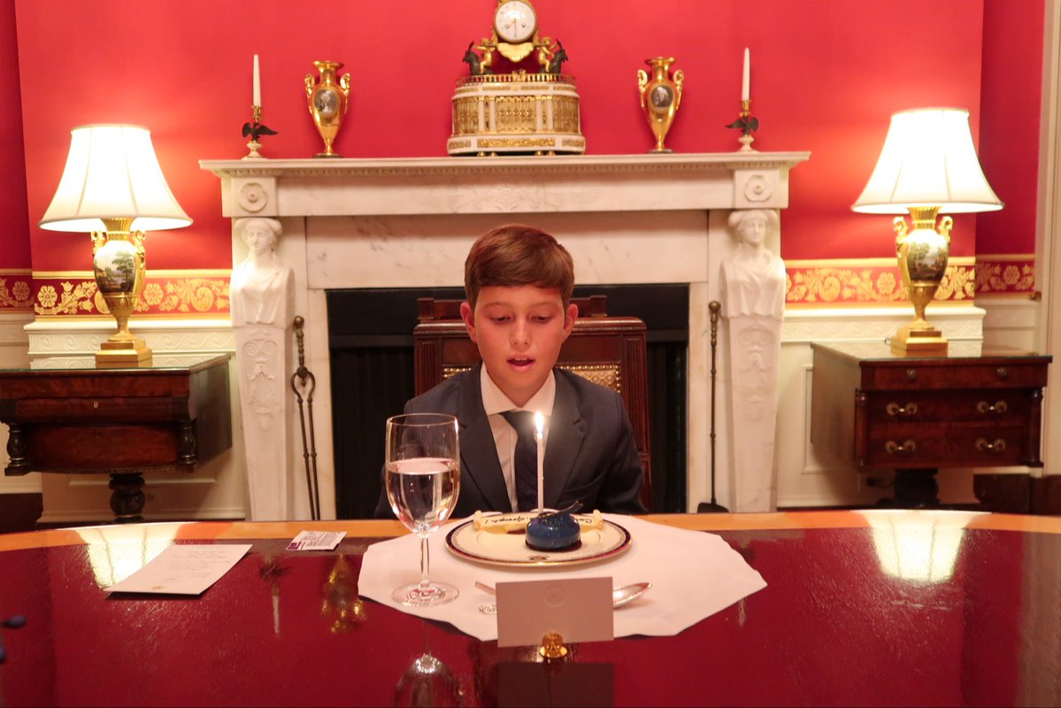 IvankaTrump's tweet photo. An unforgettable birthday dinner for Joseph, hosted by Grandpa at the White House. ❤️

Thirteen is off to quite a start! https://t.co/QhIcU9BZOC
