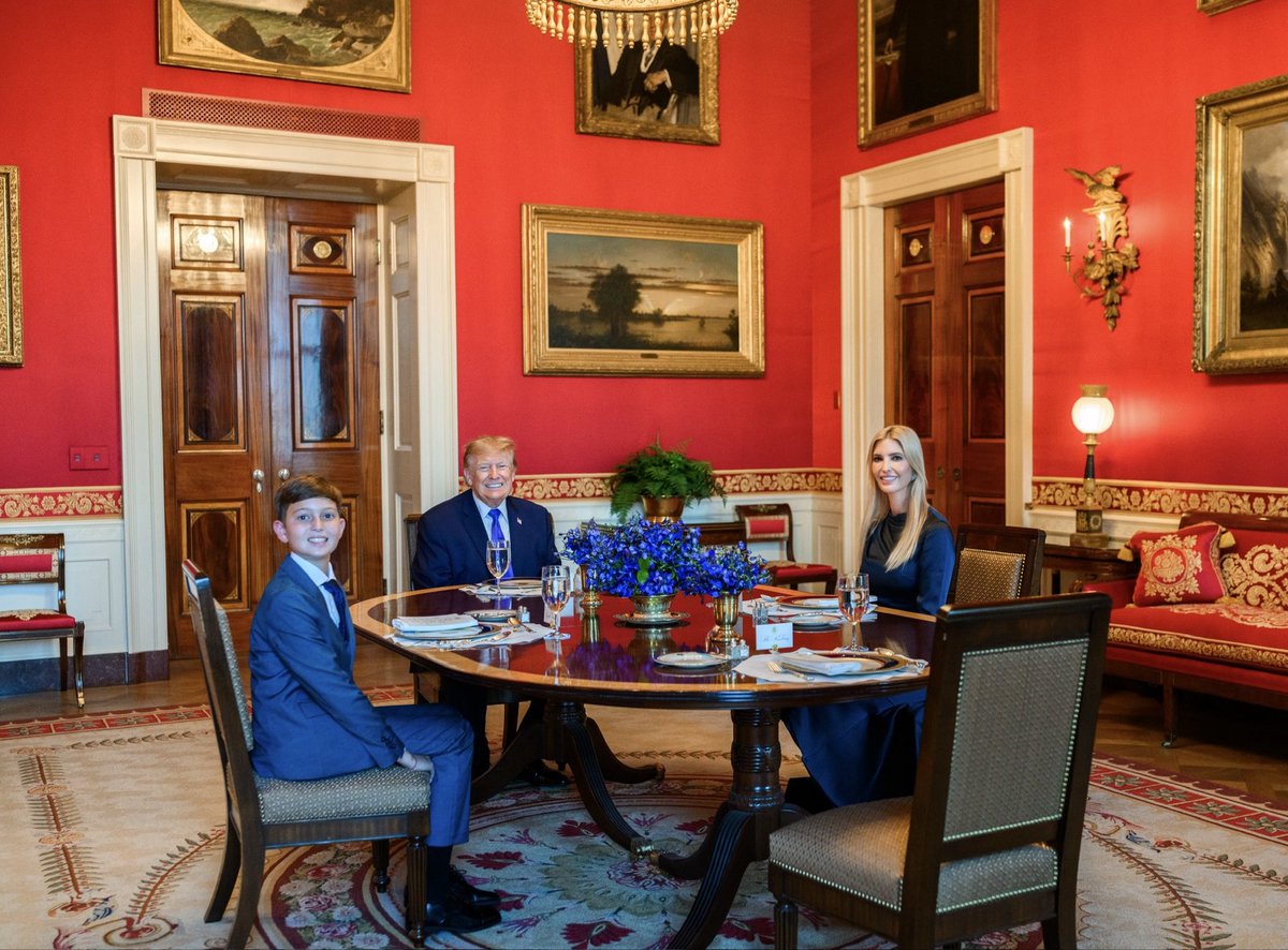 IvankaTrump's tweet photo. An unforgettable birthday dinner for Joseph, hosted by Grandpa at the White House. ❤️

Thirteen is off to quite a start! https://t.co/QhIcU9BZOC