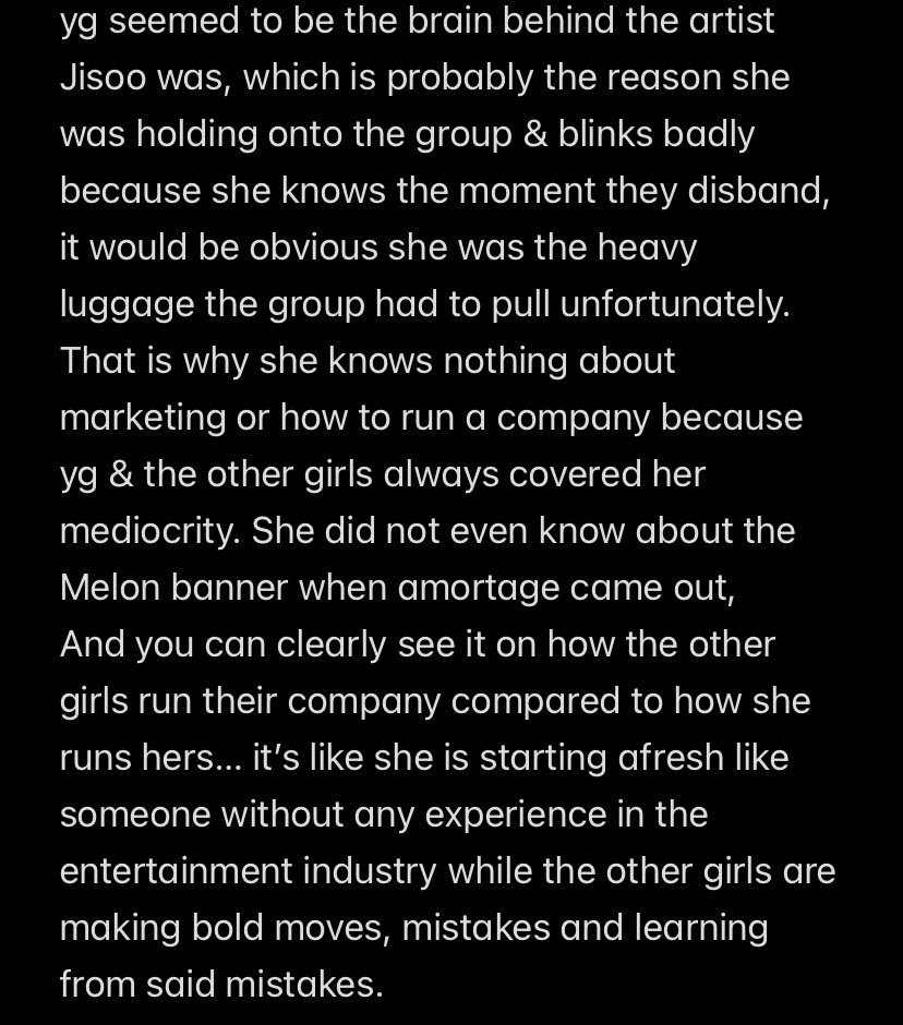 Nythlii's tweet photo. My take on Jisoo and the reason she is doing this now https://t.co/U6bcEsZ691