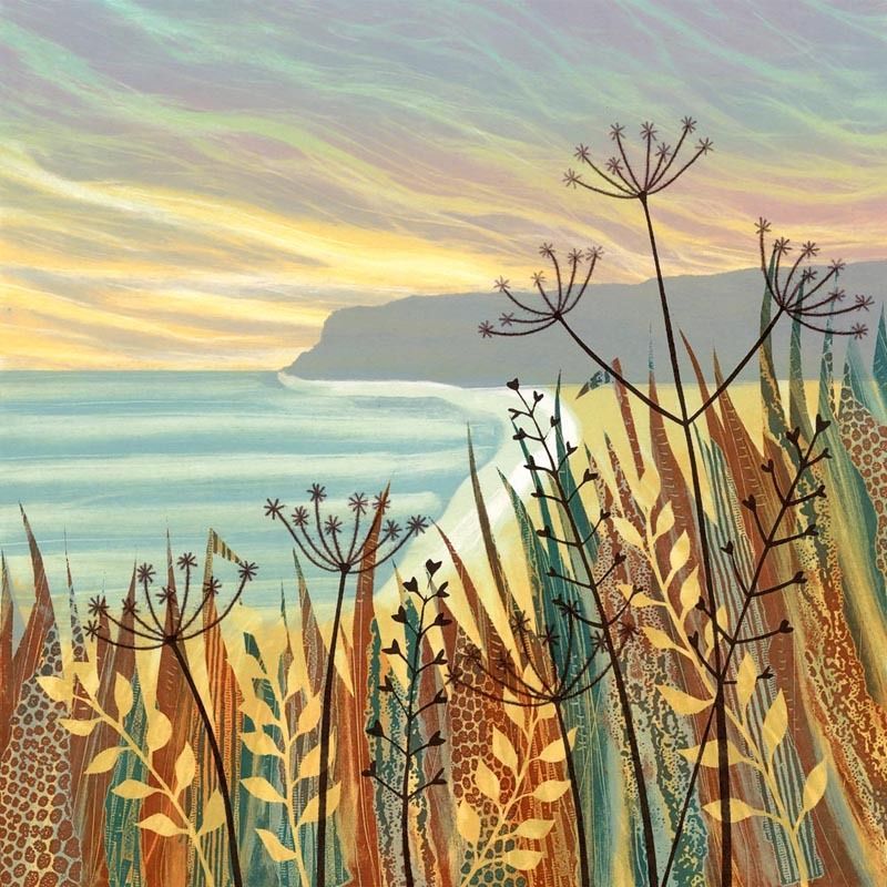 printreb's tweet photo. Hidden Sands is a monotype where sea, sky, sand and seedheads come together in crisp detail. I love that moment on the way to the beach when excitement builds and you catch your first glimpse of the sea and inviting sand. https://t.co/GHNTxoJHLC #Seascape #BeachArt #Seedheads https://t.co/MmKpYkyEK9