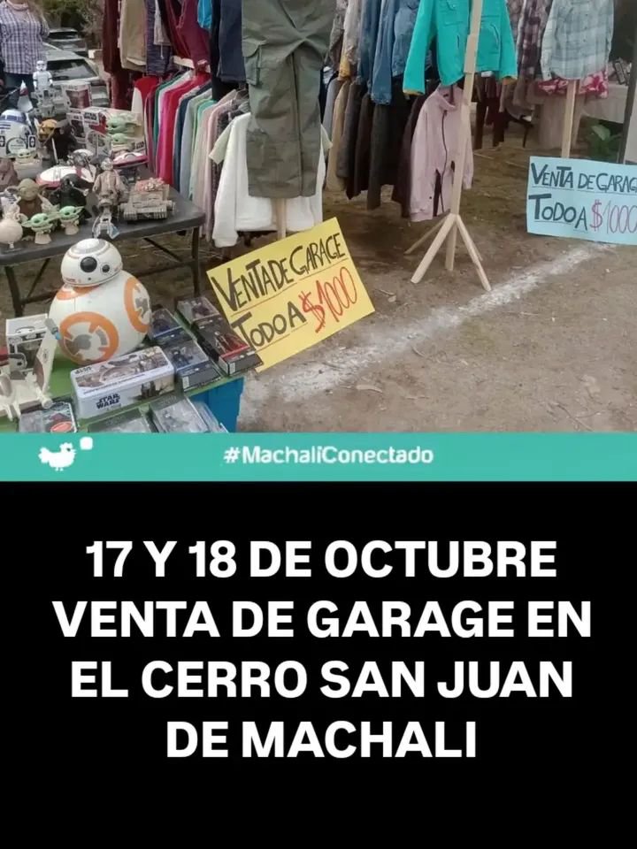 MachaliConecta's tweet photo. 17 y 18 de octubre venta de garage en el Cerro San Juan de Machali. Más información aquí https://t.co/fC4yvefihv  #machali https://t.co/kasdjNZ8M4