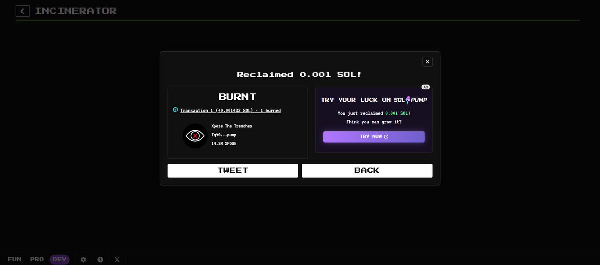 XposeTheTrench's tweet photo. As promised, I just burned 14,000,000 $XPOSE 

That makes it a total of 26,000,000 tokens SO FAR. 

Gone forever. Out of supply. More to come.

Proof on-chain 👇

https://t.co/PJ39SIu65f https://t.co/zYJSfQ4qoA